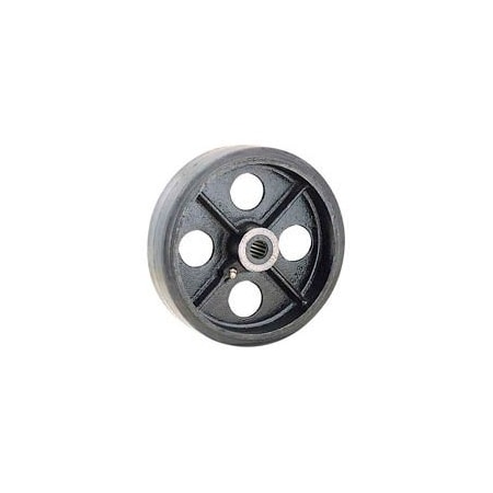 Global Industrial 5in x 1-1/2in Mold-On Rubber Wheel, Axle Size 1/2in 748603A